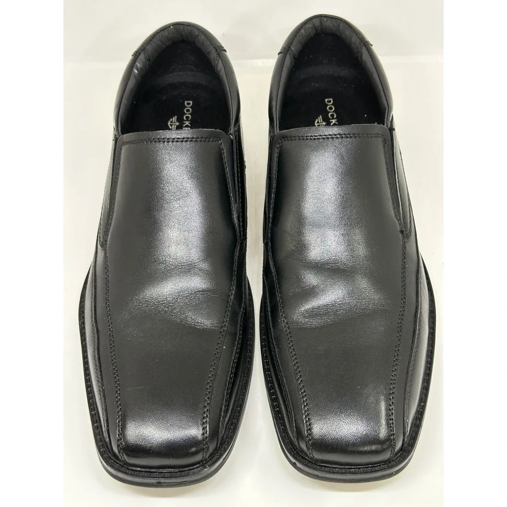 Dockers Loafers Black Slip On Square Toe Dress Shoes 10.5M Men